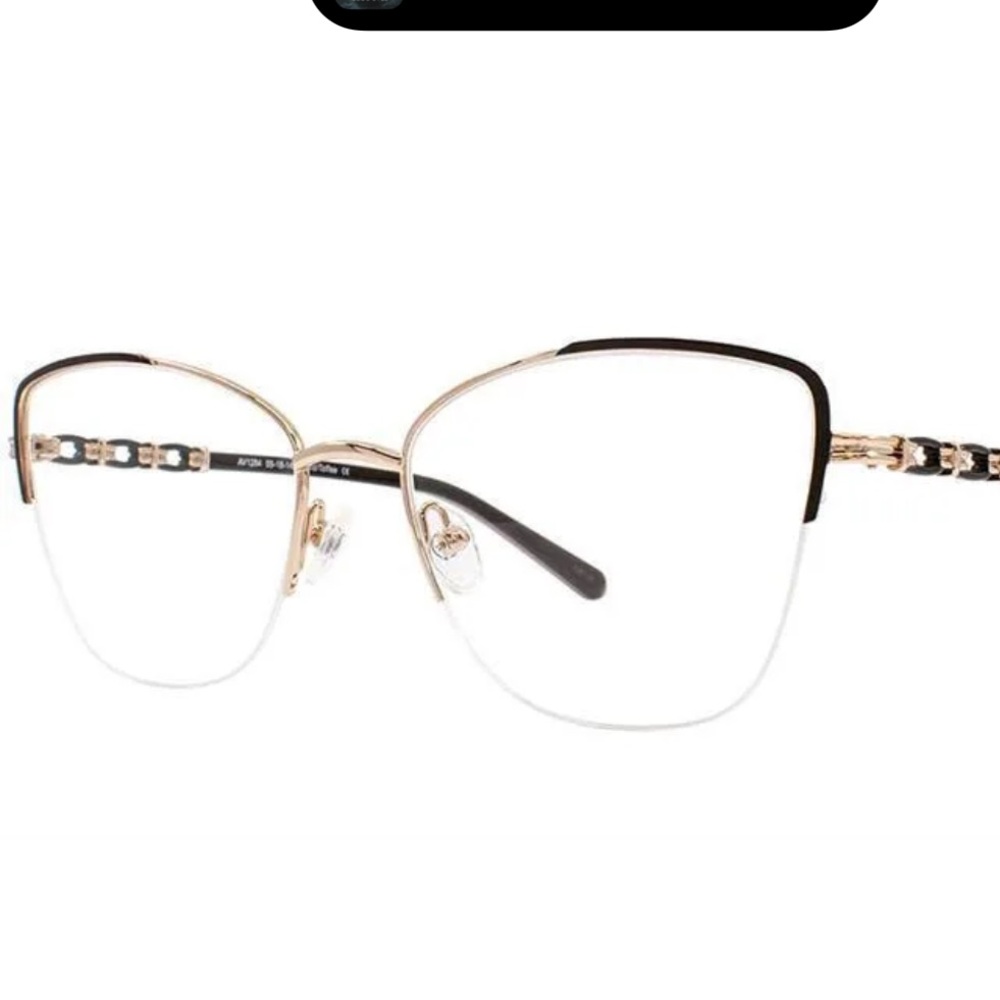 Adrienne Vittadini Elegant Black and Gold Women's Glasses